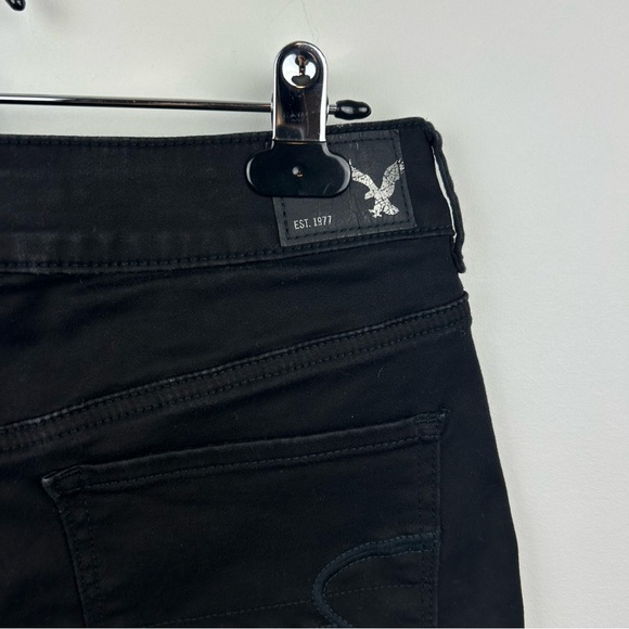American Eagle Black Hi Rise Shortie Shorts Size 10 - Picture 7 of 10